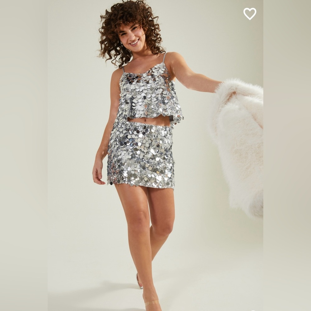 NWT Altar’d State All That Glitters Sequin Top and Skirt Set Medium - Picture 2 of 11